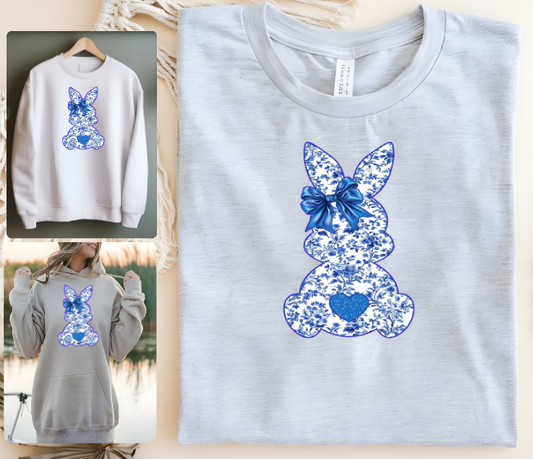 Floral Blue Bunny Plus 001